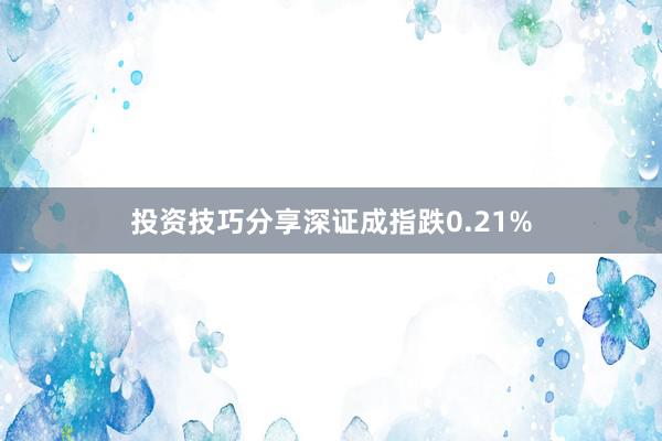 投资技巧分享深证成指跌0.21%