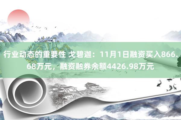 行业动态的重要性 戈碧迦：11月1日融资买入866.68万元，融资融券余额4426.98万元