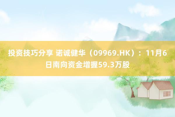 投资技巧分享 诺诚健华（09969.HK）：11月6日南向资金增握59.3万股