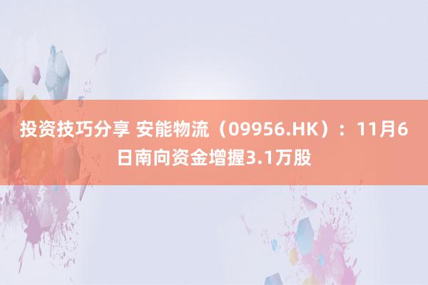 投资技巧分享 安能物流（09956.HK）：11月6日南向资金增握3.1万股