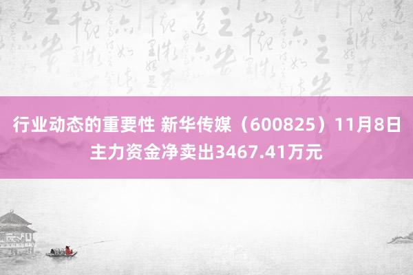 行业动态的重要性 新华传媒（600825）11月8日主力资金净卖出3467.41万元