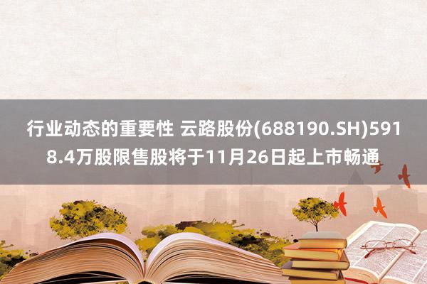 行业动态的重要性 云路股份(688190.SH)5918.4万股限售股将于11月26日起上市畅通