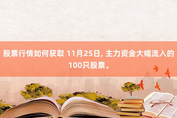 股票行情如何获取 11月25日, 主力资金大幅流入的100只股票。