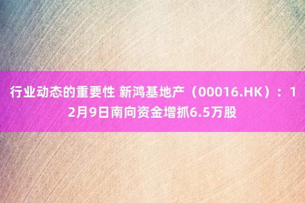 行业动态的重要性 新鸿基地产（00016.HK）：12月9日南向资金增抓6.5万股