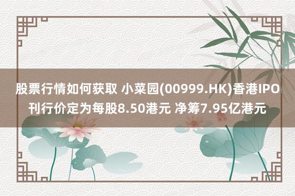 股票行情如何获取 小菜园(00999.HK)香港IPO刊行价定为每股8.50港元 净筹7.95亿港元