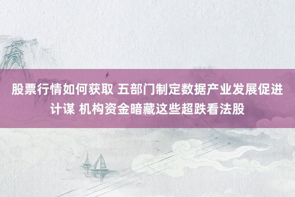 股票行情如何获取 五部门制定数据产业发展促进计谋 机构资金暗藏这些超跌看法股