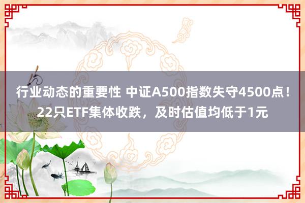 行业动态的重要性 中证A500指数失守4500点！22只ETF集体收跌，及时估值均低于1元