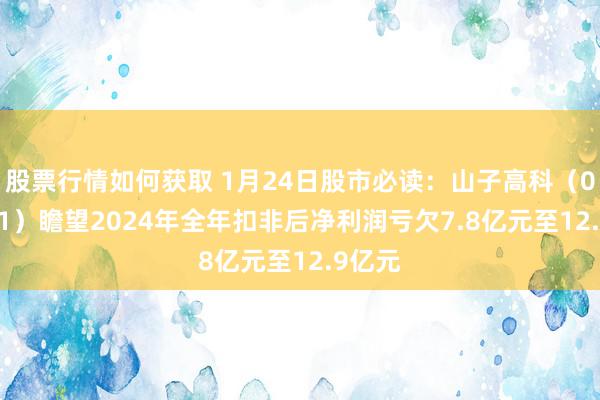 股票行情如何获取 1月24日股市必读：山子高科（000981）瞻望2024年全年扣非后净利润亏欠7.8亿元至12.9亿元