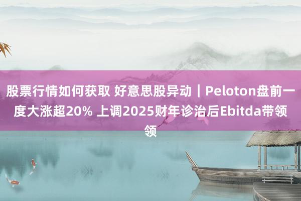 股票行情如何获取 好意思股异动｜Peloton盘前一度大涨超20% 上调2025财年诊治后Ebitda带领