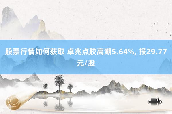 股票行情如何获取 卓兆点胶高潮5.64%, 报29.77元/股