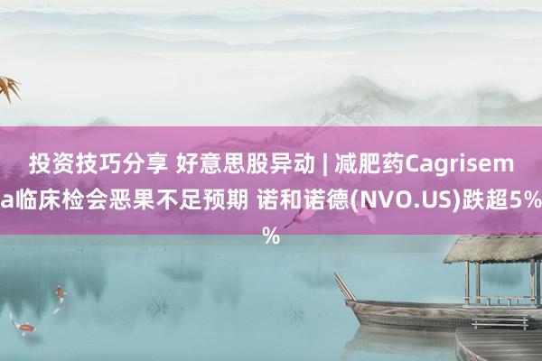 投资技巧分享 好意思股异动 | 减肥药Cagrisema临床检会恶果不足预期 诺和诺德(NVO.US)跌超5%