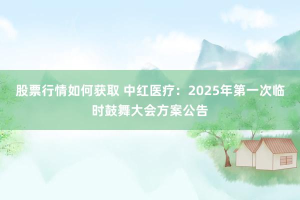 股票行情如何获取 中红医疗：2025年第一次临时鼓舞大会方案公告