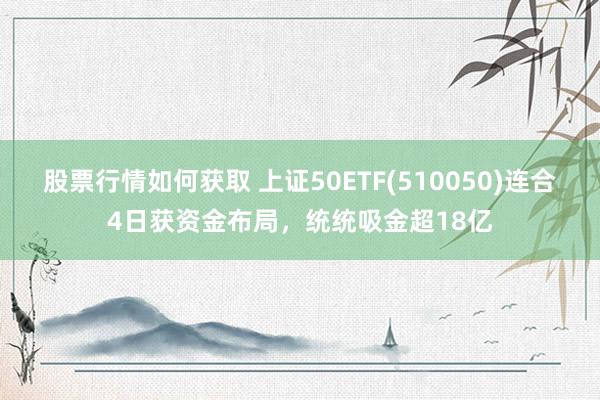 股票行情如何获取 上证50ETF(510050)连合4日获资金布局，统统吸金超18亿